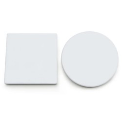 White coasters square and round